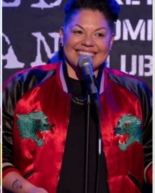 And Just Like That S02 Sara Ramirez Red Satin Jacket