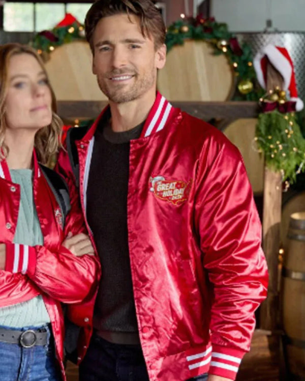 Andrew W. Walker Jingle Bell Run 2024 Red Bomber Jacket