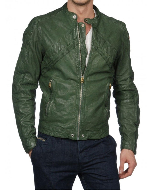 Austin & Ally Austin Moon Green Leather Jacket