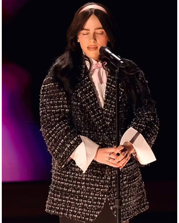 Oscar Award 2024 Billie Eilish Oversized Tweed Blazer