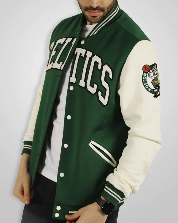 Boston Celtics Varsity Green and Off White Jacket