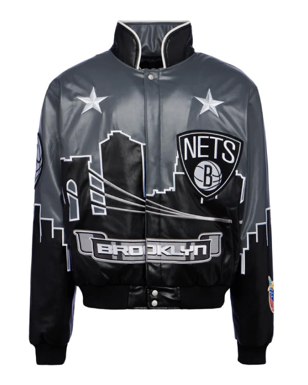 Brooklyn Nets Skyline Vegan Leather Jacket