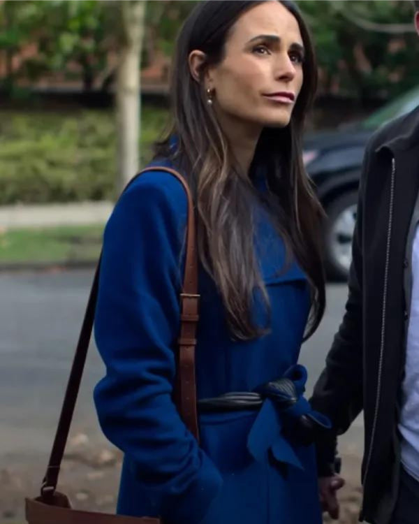 Cellar Door 2024 Jordana Brewster Blue Wool Coat