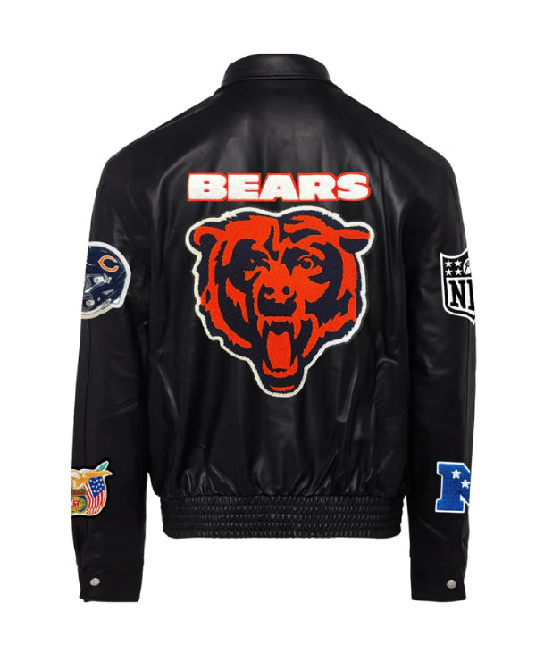 Chicago Bears Full Black Leather Jacket