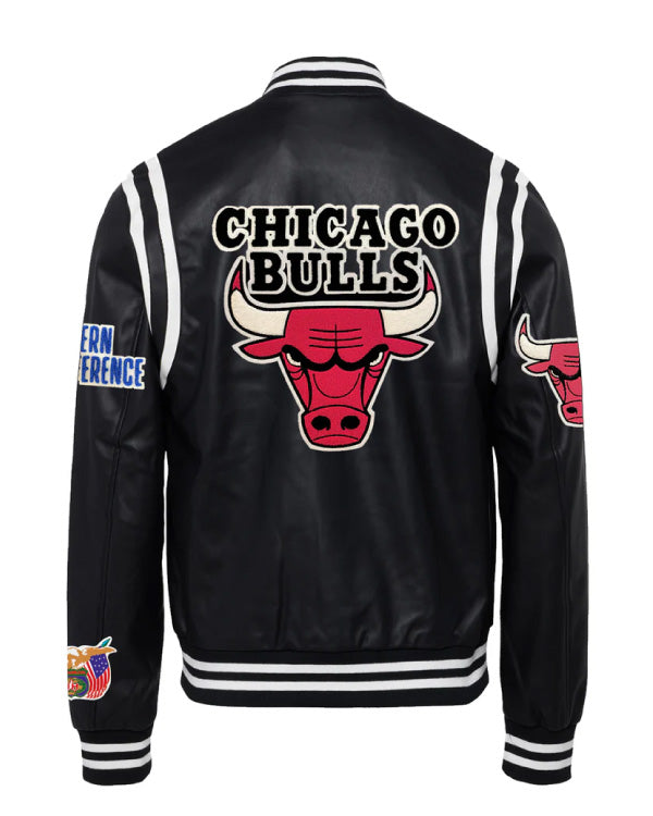 Chicago Bulls Black/white Vegan Leather Jacket