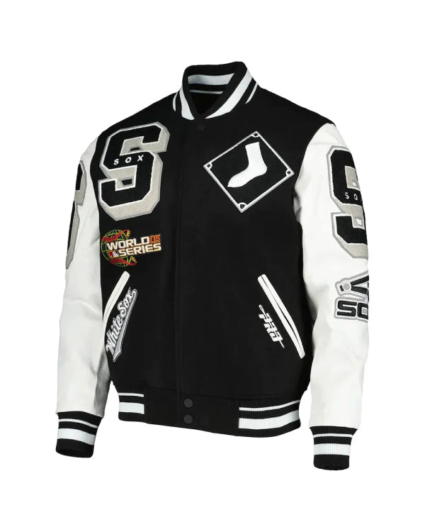 Chicago White Sox Mashup Varsity Black and White Jacket