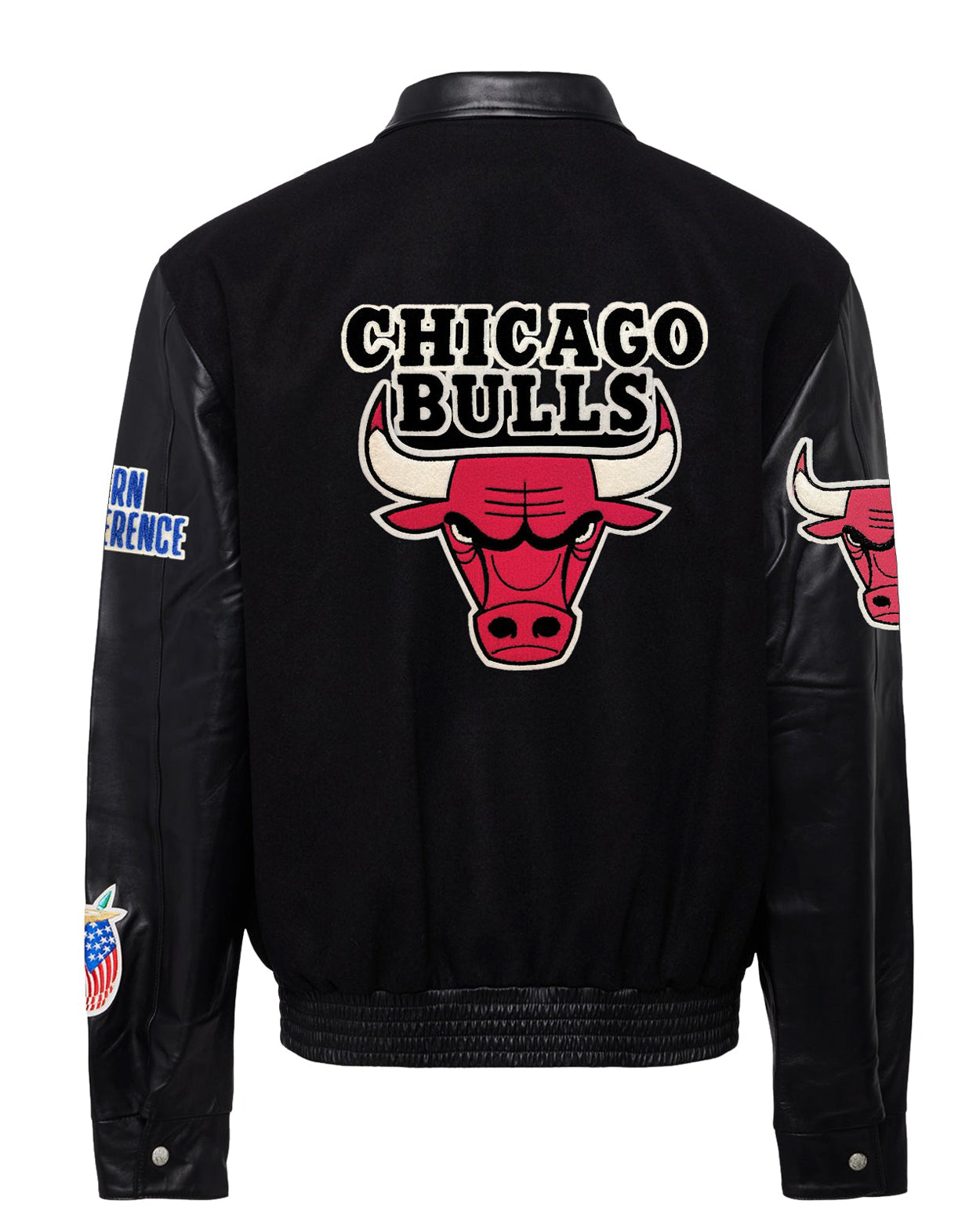 Chicago Bulls Black Wool & Leather Jacket