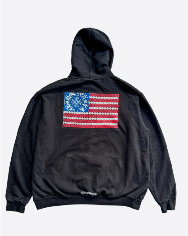 Chrome Hearts Black USA Flag Hoodie