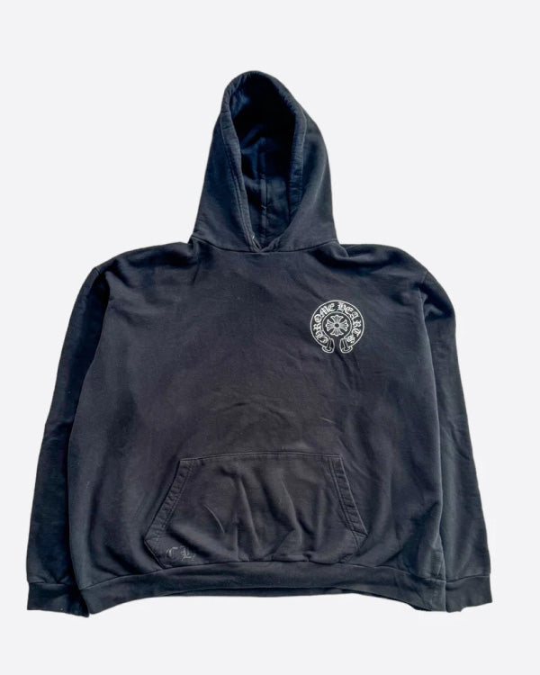 Chrome Hearts Black & White Malibu Horseshoe Logo Hoodie