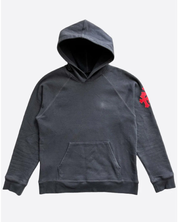 Chrome Hearts Navy & Red Triple Cross Patch Paper Jam Hoodie