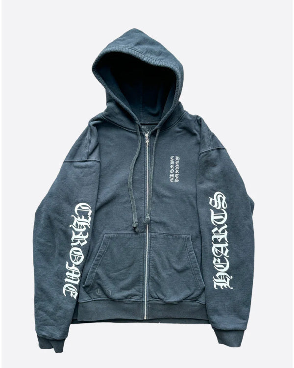 Chrome Hearts Vertical logo Zip Up Hoodie