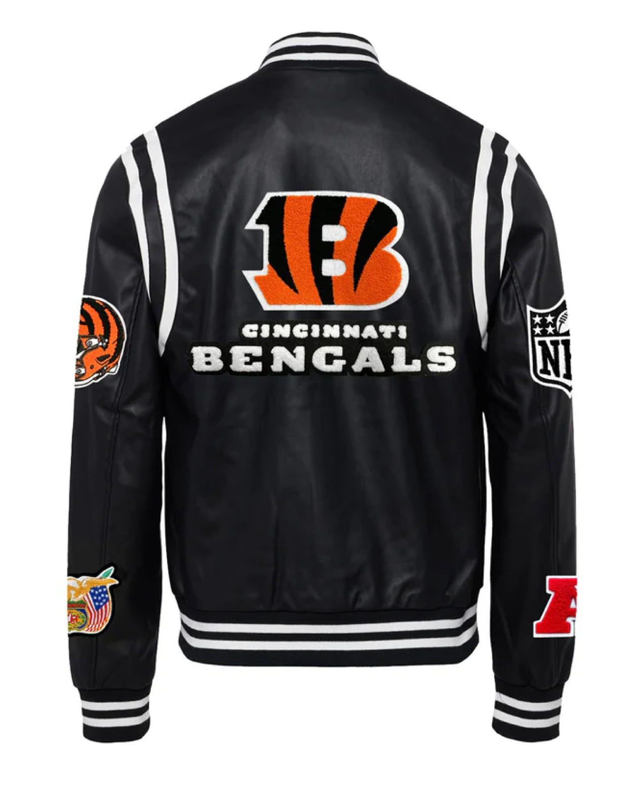 Cincinnati Bengals Black/White Vegan Leather Jacket