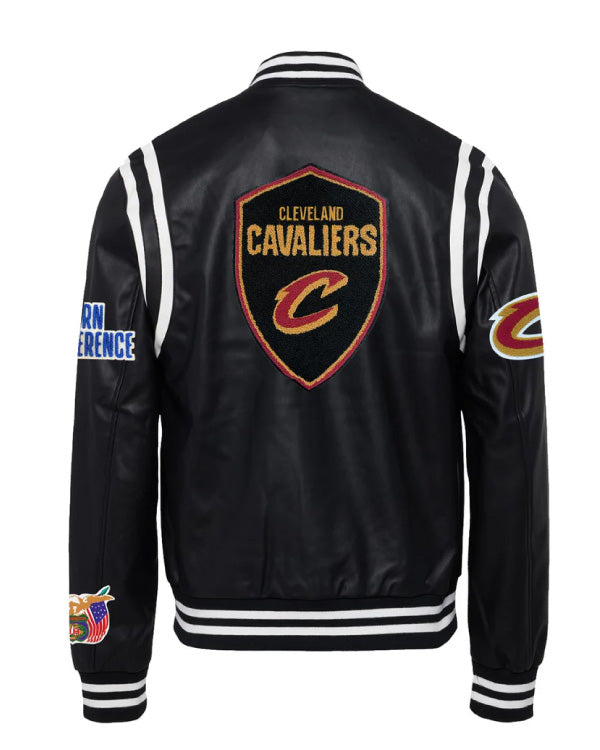 Cleveland Cavaliers Vegan Black/White Leather Jacket