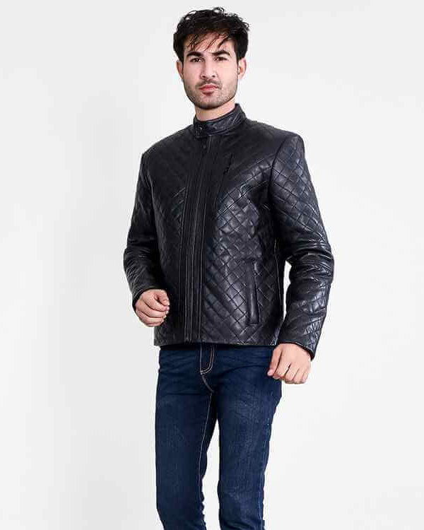 Coffmen Quilted Black Leather Jacket