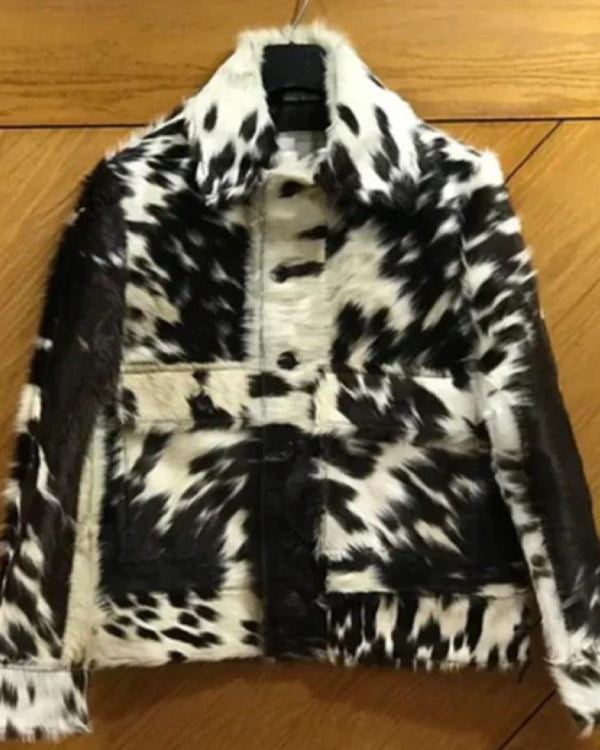 Cowhide Black And White Skin Fur Jacket