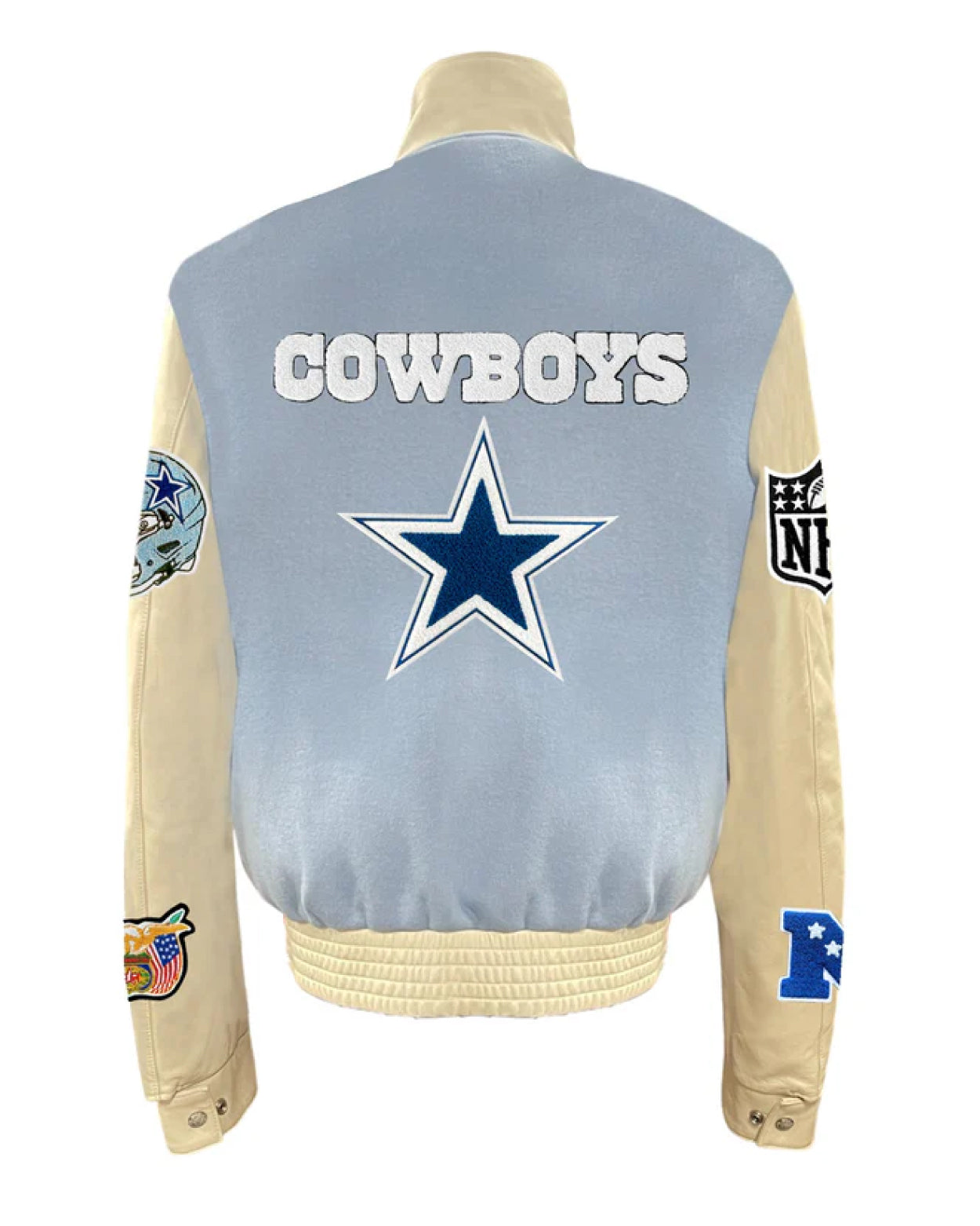 Dallas Cowboys Baby Blue Wool & Leather Jacket