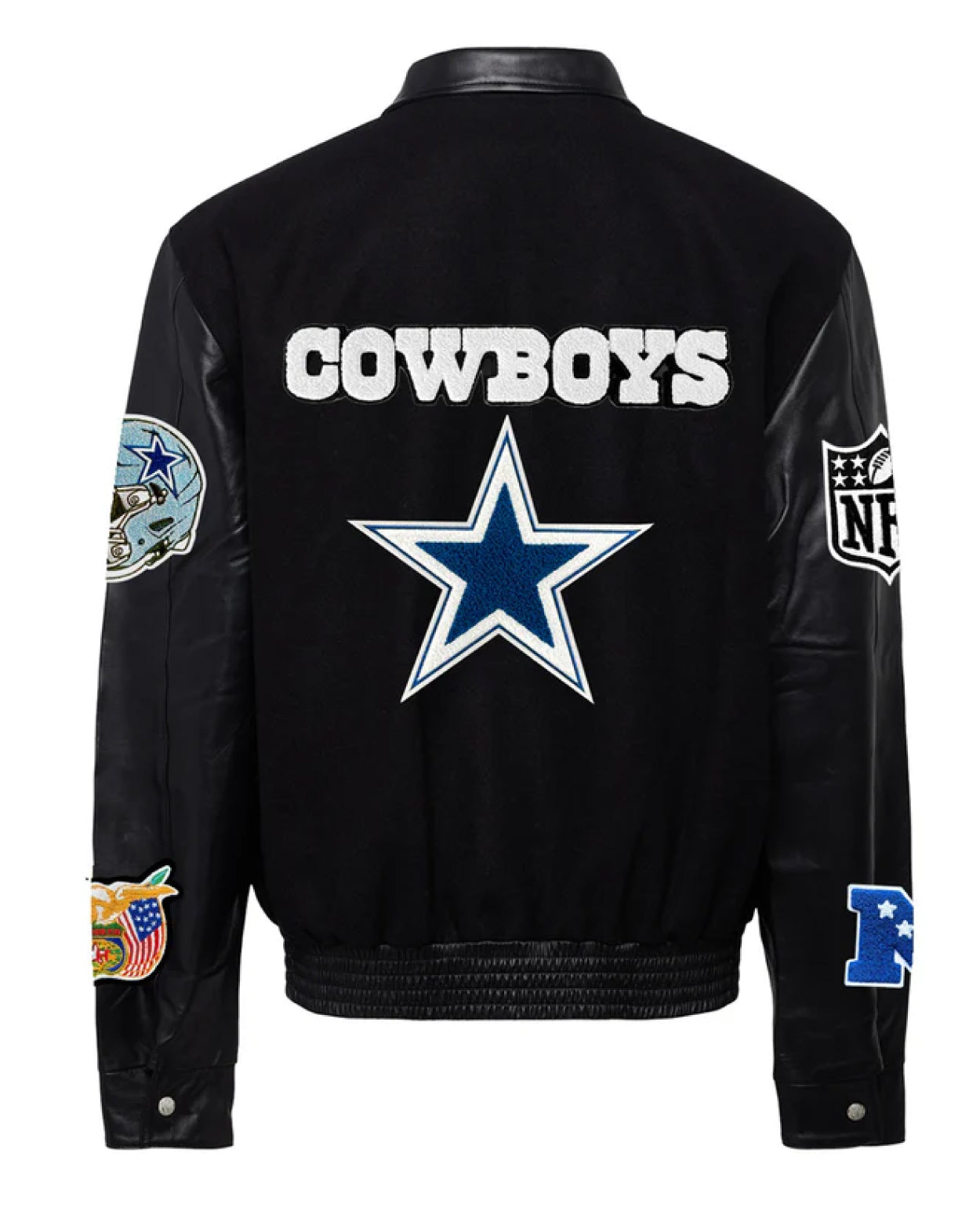 Dallas Cowboys Black Wool & Leather Jacket