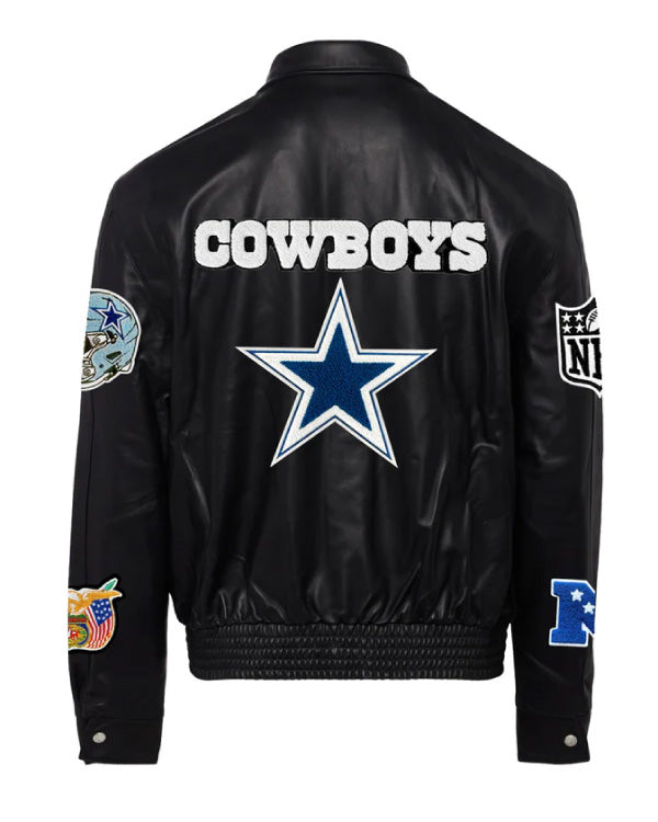 Dallas Cowboys Full Black Leather Jacket