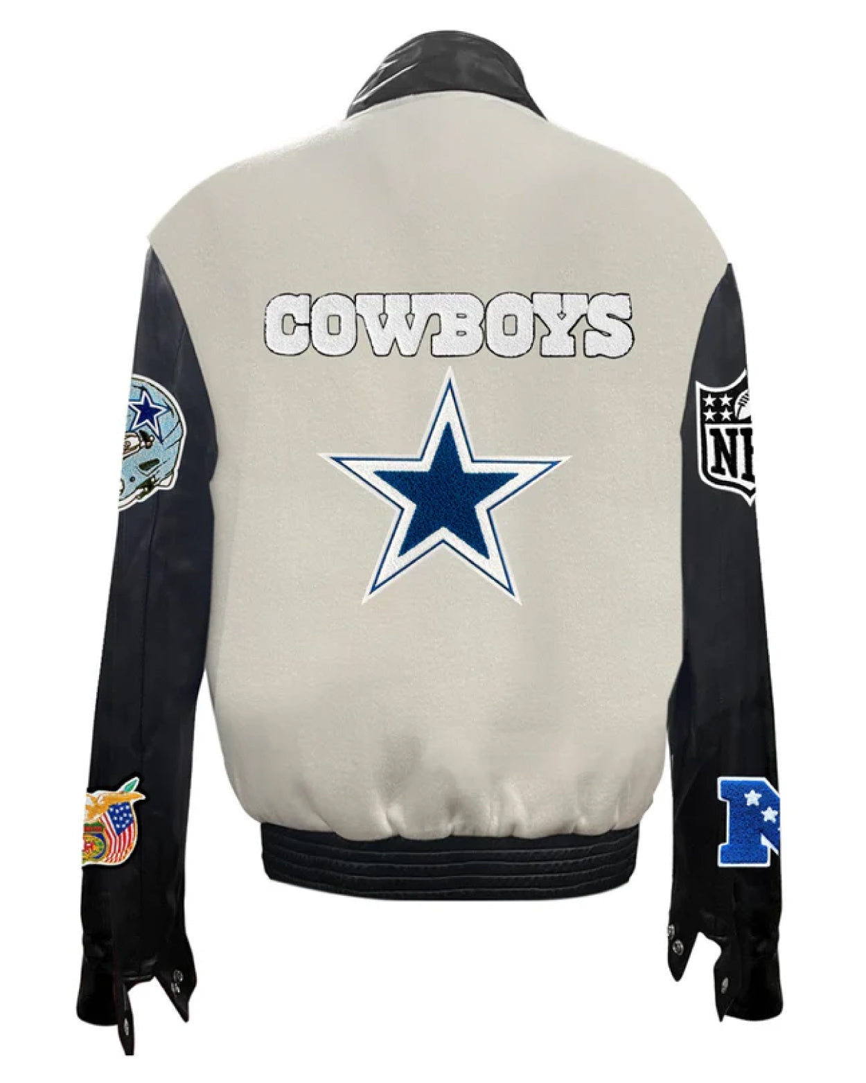 Dallas Cowboys Off-White Wool & Leather Jacket