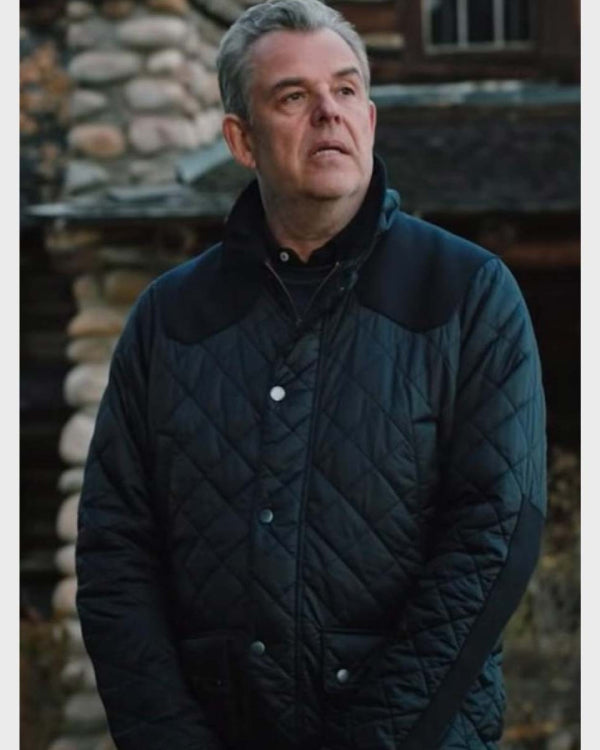 Danny Huston Yellowstone Season 3 Dan Jenkins Blue Quilted Jacket