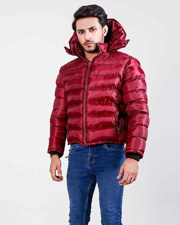 Darren Red Hooded Puffer Jacket