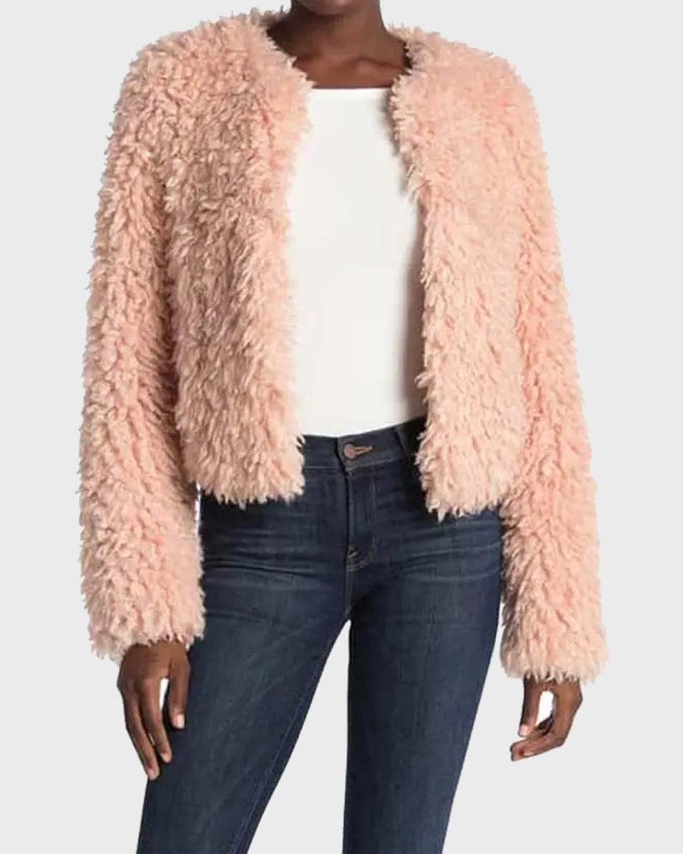 Delilah McCall The Equalizer 2021 Pink Fur Jacket