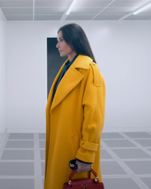 Demi Moore The Substance 2024 Yellow Coat