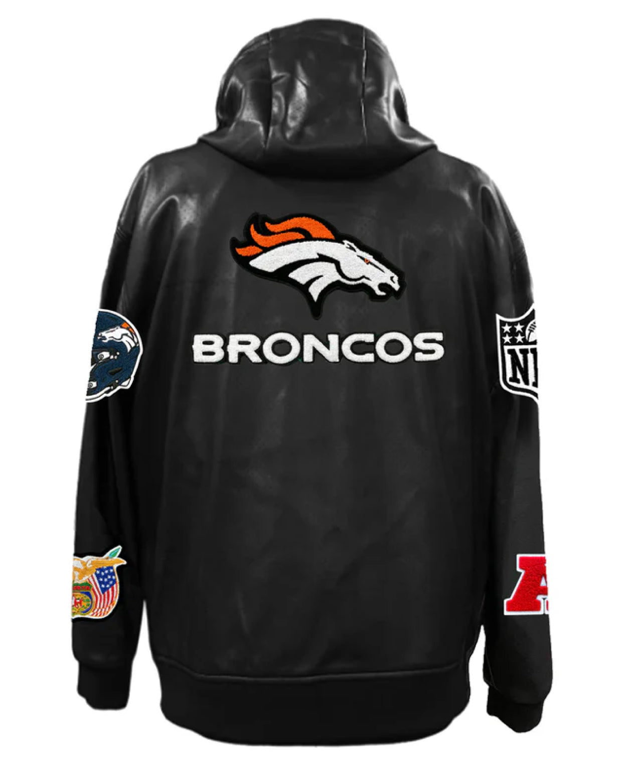 Denver Broncos Lightweight Vegan Zip-up Hooded Jacket