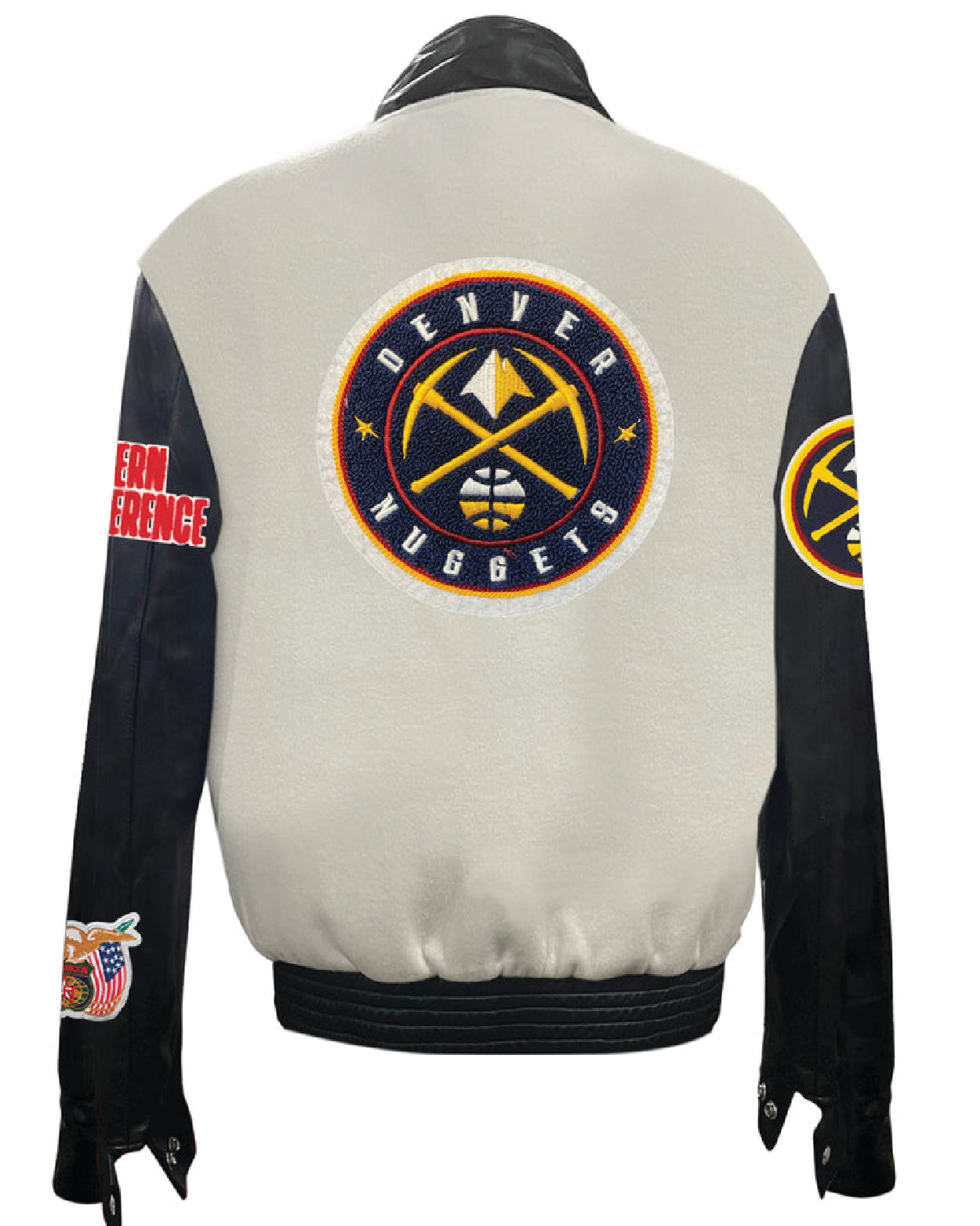 Denver Nuggets Off-white Wool & Leather Jacket