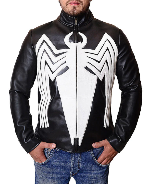 Eddie Brock Venom Black Leather Jacket