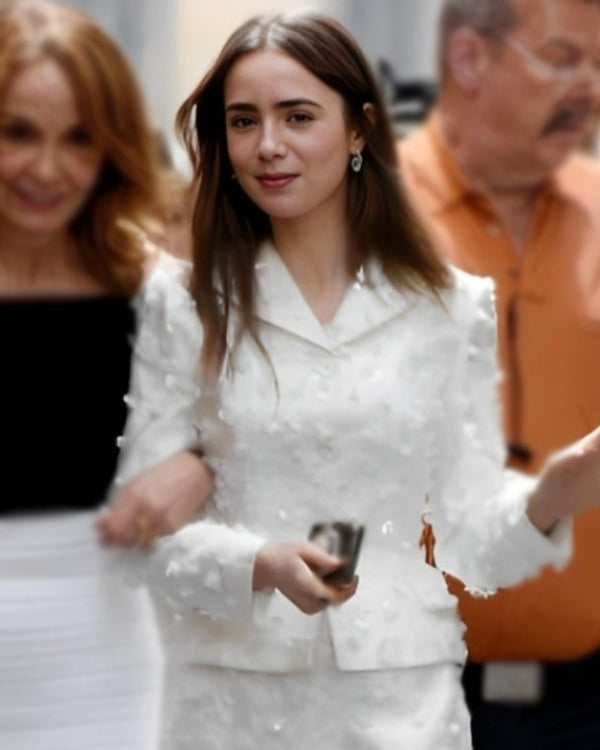 Emily In Paris S4 Lily Collins White Jacket