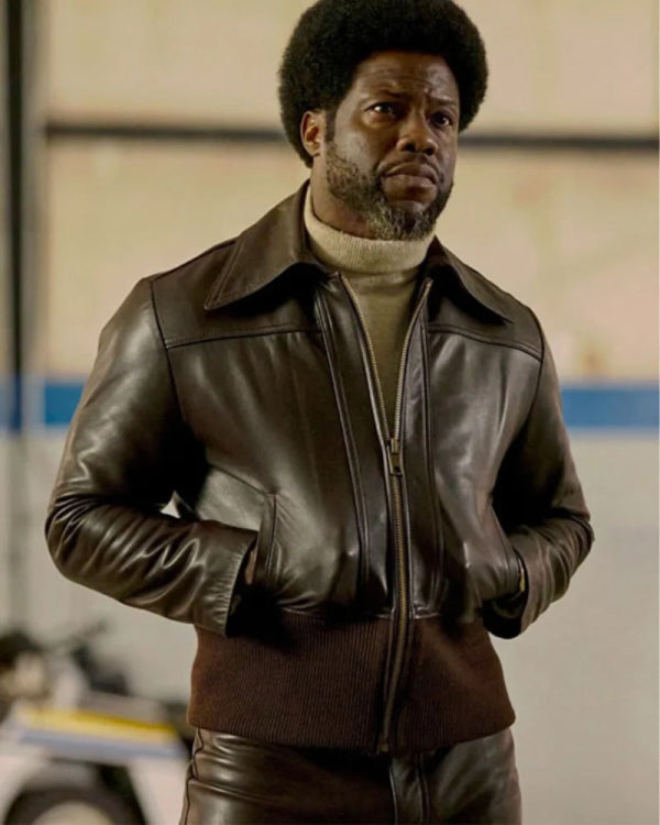 Fight Night The Million Dollar Heist 2024 Kevin Hart Brown Leather Jacket