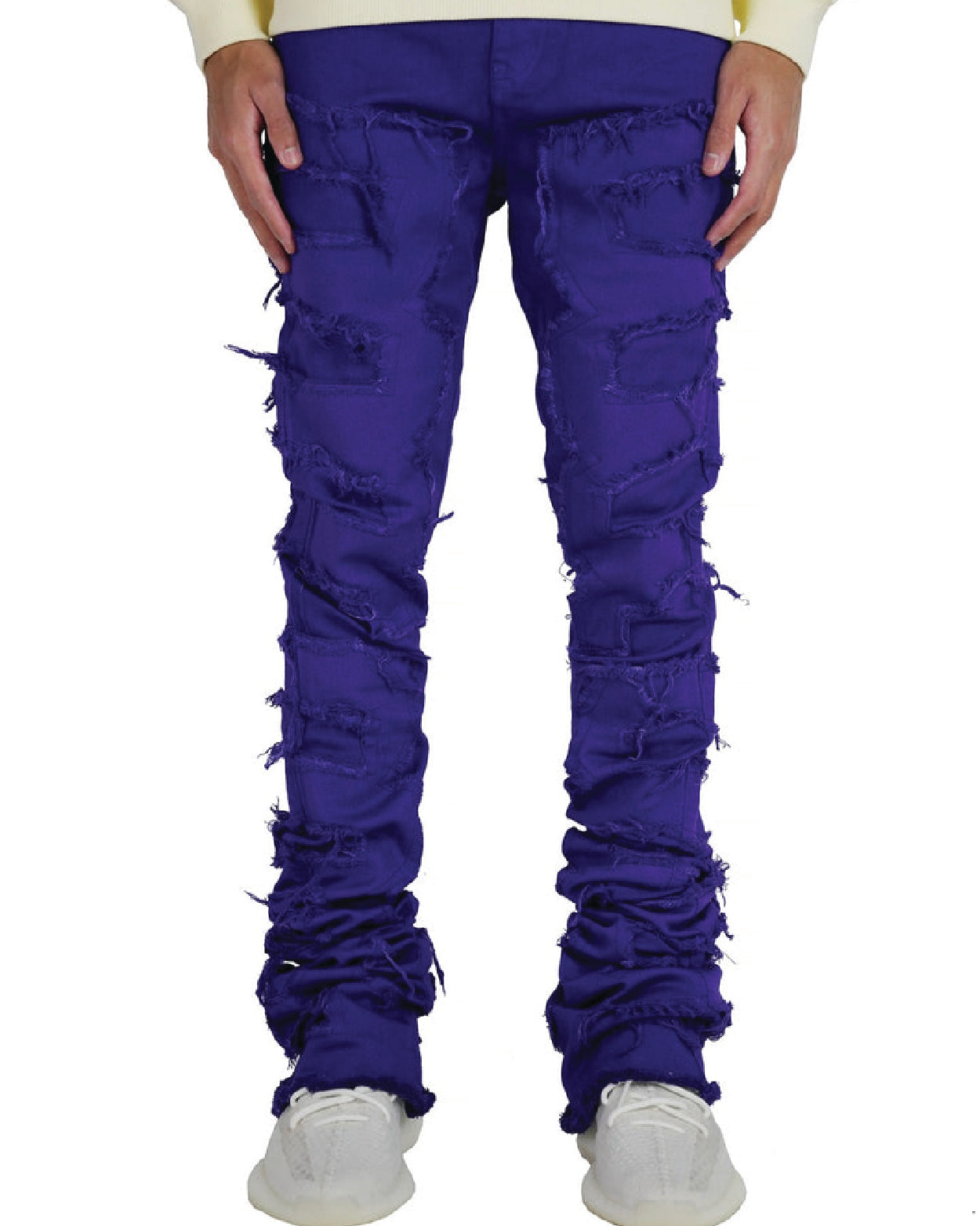 Focus Denim Purple Super Skinny Stacked Flare