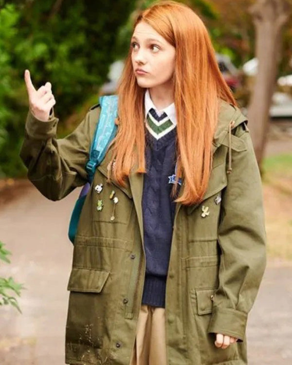 Geek Girl 2024 Emily Carey Green Hooded Jacket