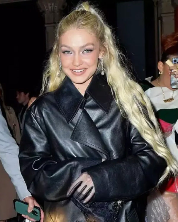 Gigi Hadid Met Gala 2023 Leather Coat