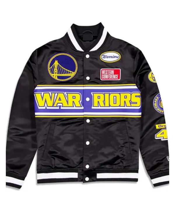 Golden State Warriors Rally Drive 2024 Satin Full-Snap Jacket