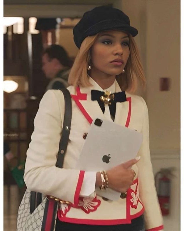 Gossip Girl S02 Savannah Lee Smith Red Piping White Blazer