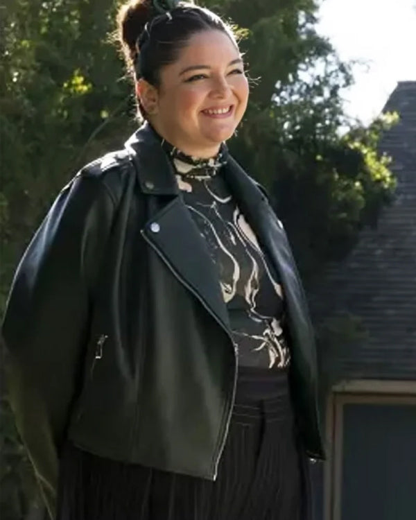 Hacks S03 Megan Stalter Black Leather Jacket