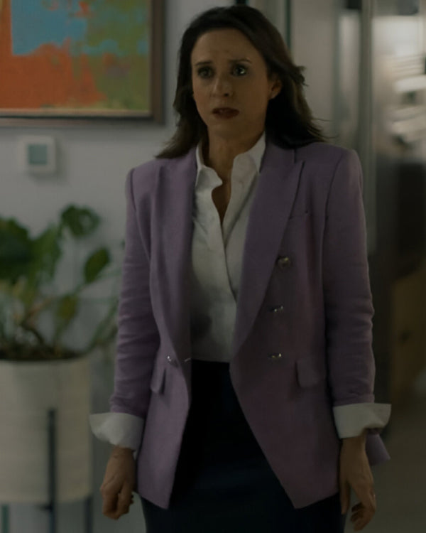 His & Hers 2024 Lacey Chabert Purple Blazer