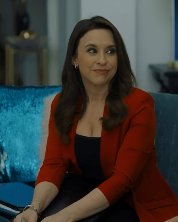 His & Hers 2024 Lacey Chabert Red Blazer