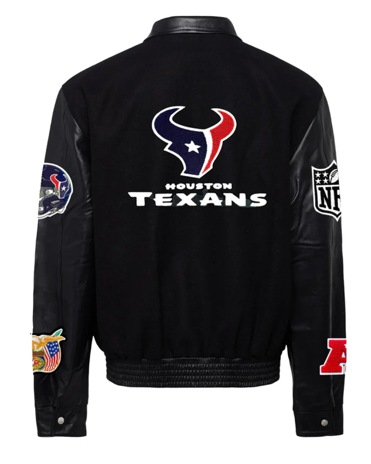 Houston Texans Black/black Wool & Leather Jacket