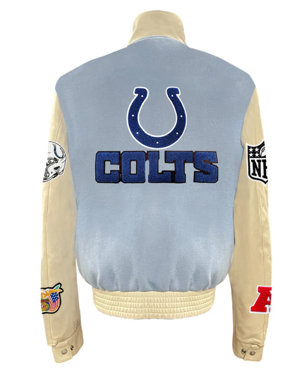 Indianapolis Colts Baby Blue Wool & Leather Jacket