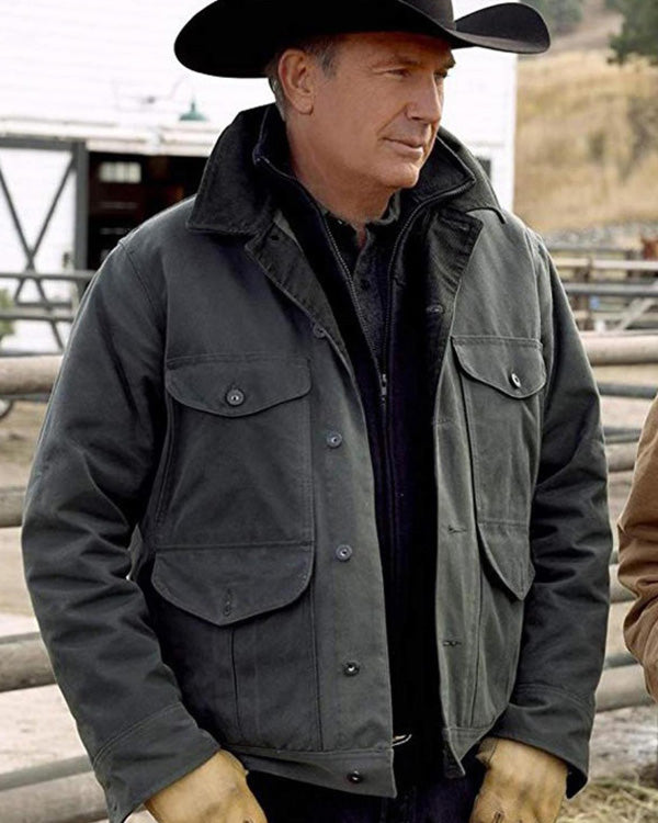 John Dutton Yellowstone Grey Cotton Jacket