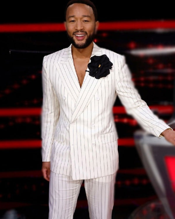 John Legend The Voice S25 Pinstripe Suit