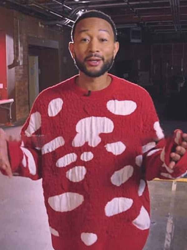 John Legend’s Red And White Sweater