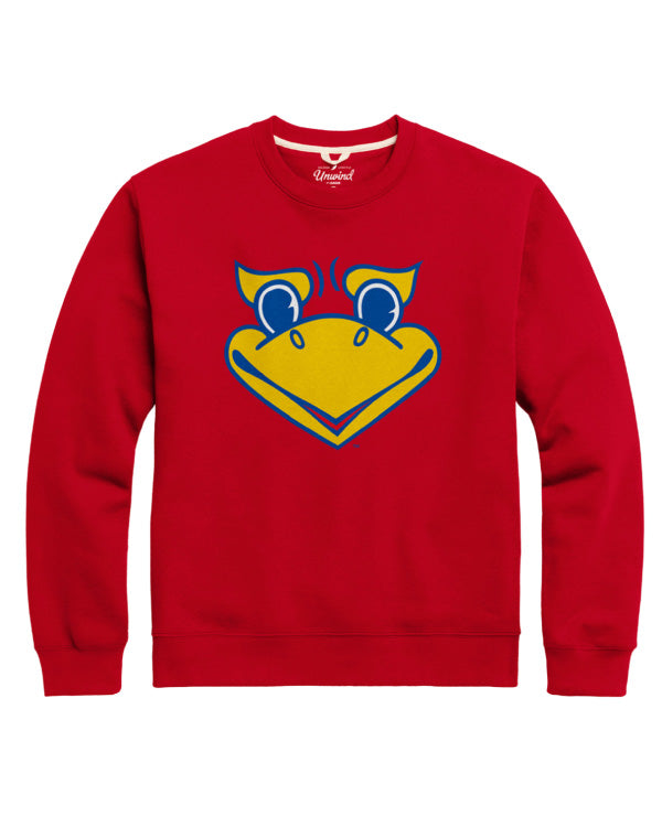 Kansas Beak Em Jayhawk Fleece Crew