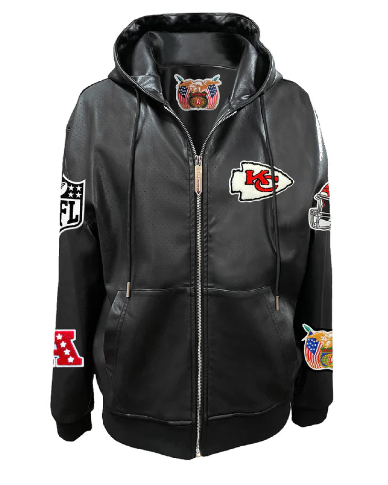 Kansas City Chiefs Lightweight Vegan Zip-up Hooded Jacket