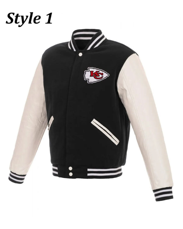 Kansas City Chiefs Two Tone Wool Leather Letterman Jacket