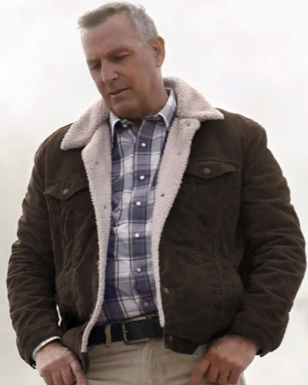 Kevin Costner Yellowstone Brown Suede Leather Jacket