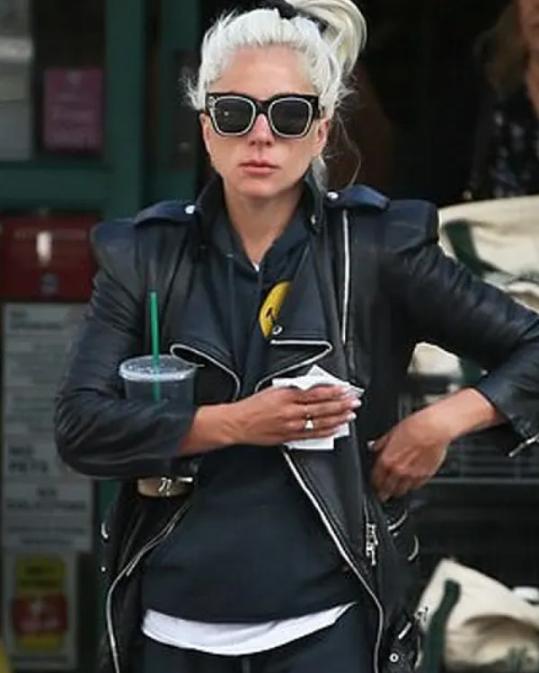 Lady Gaga Los Angeles Black Leather Jacket